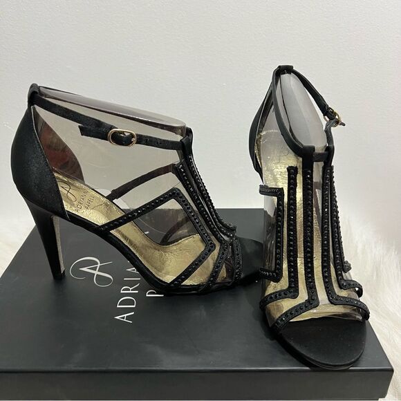 NIB Adrianna Papell Emilia Strappy Crystal Studded Heels -- 7.5M - Picture 2 of 12